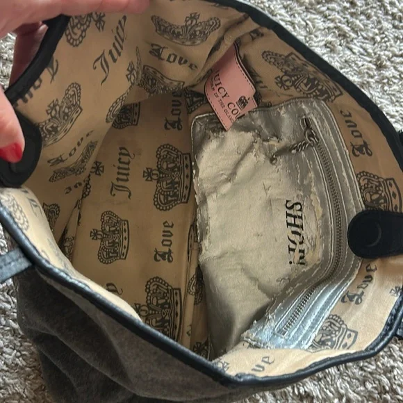 Juicy Couture Gray and Pink Tote Bag - Picture 4 of 5